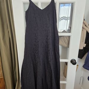 Mara Hoffman Midnight Black Textured Maxi Slip Dress